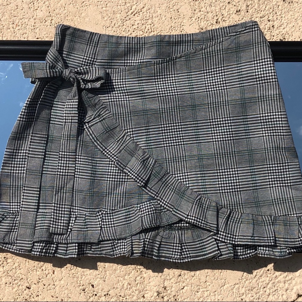 Plaid Mini Wrap Skirt